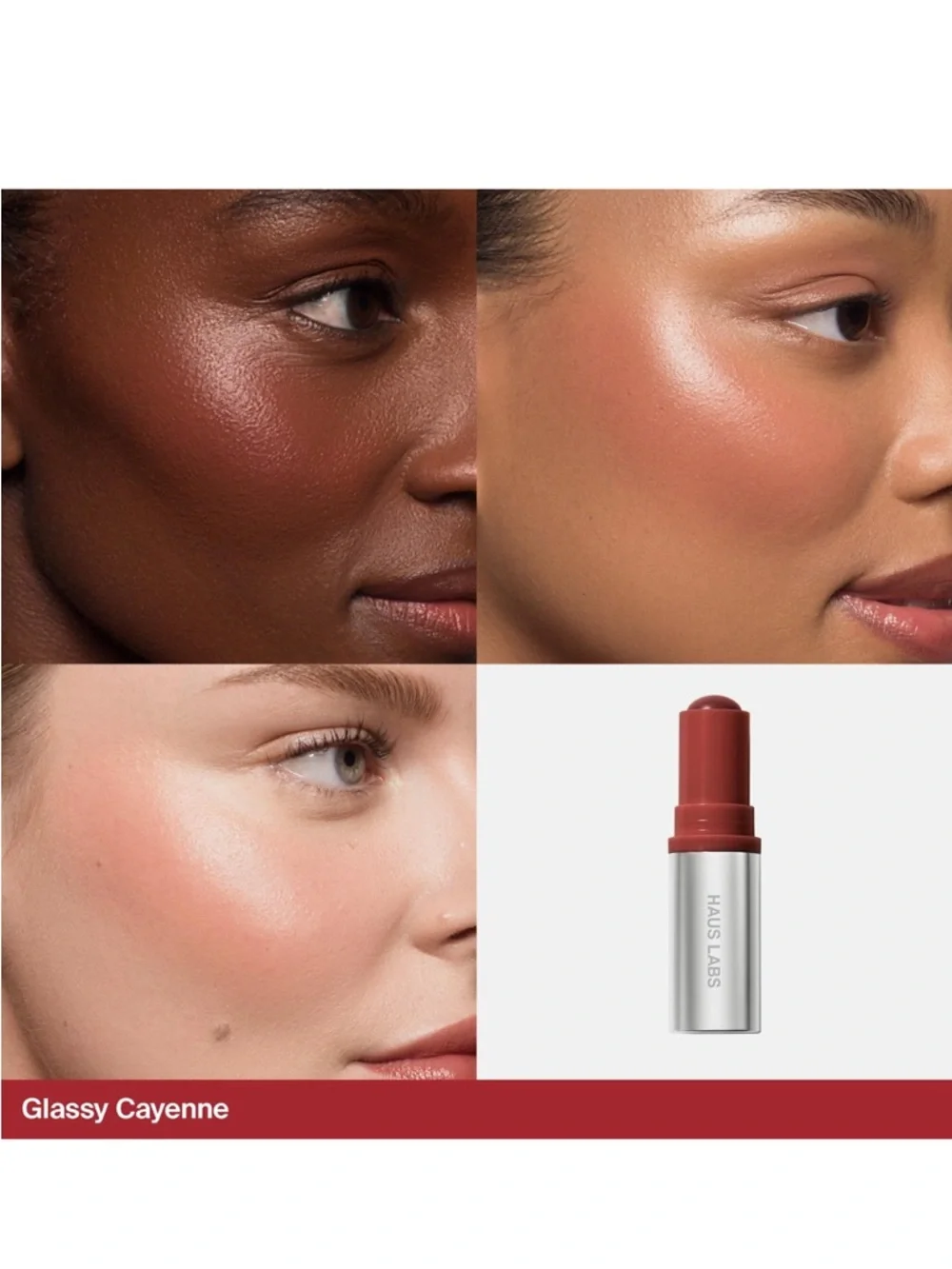 Haus Labs NEW Color Fuse Glassy Blush Balm Stick in Glassy Cinnamon
